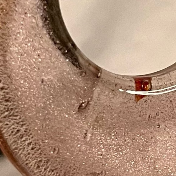 Elegant Dichroic Glass Rose Pink Pendant Necklace Red, Black, Gold Handmade - Picture 11 of 17